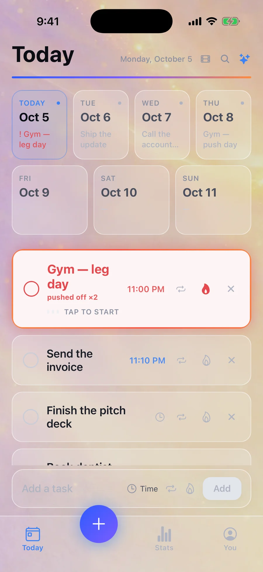Today — light theme