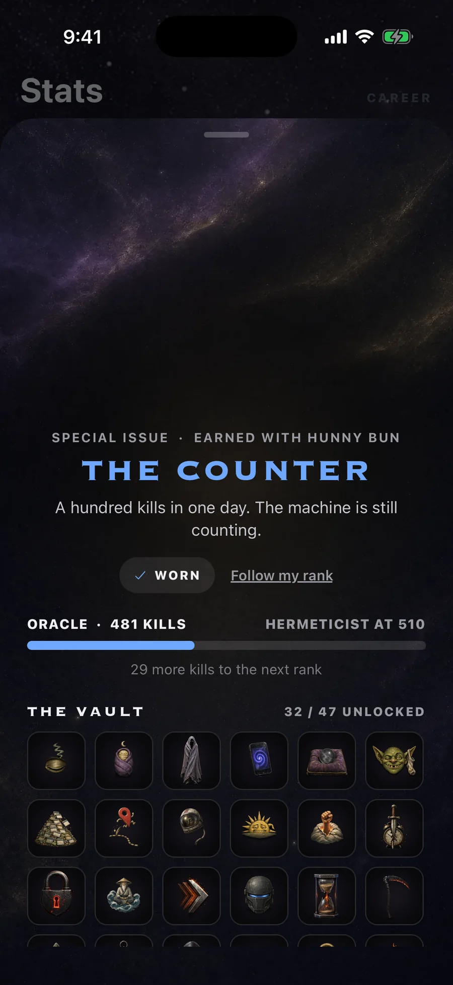 Today — the Player Card wearing The Counter, an animated Special Issue emblem